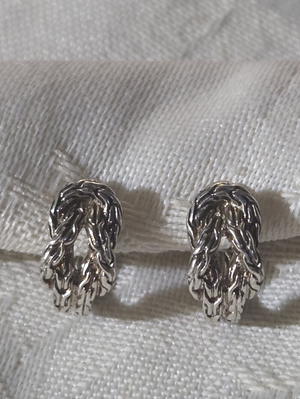John Hardy Love Knot Sterling Silver Hoop Earrings